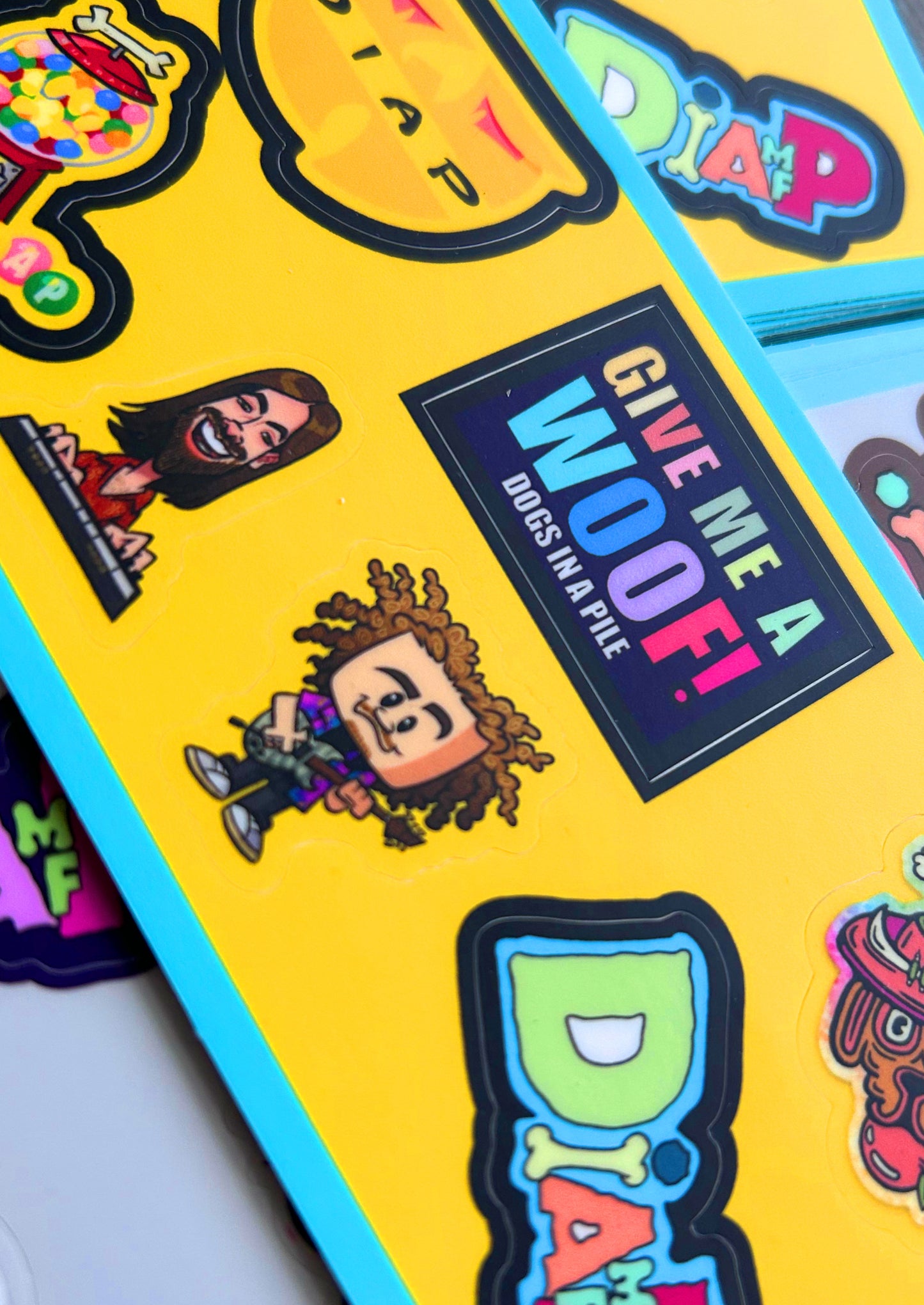 Sticker Sheet Set: Dogs In A Pile DIAMFP and Mixed Art Sticker Sheet Set