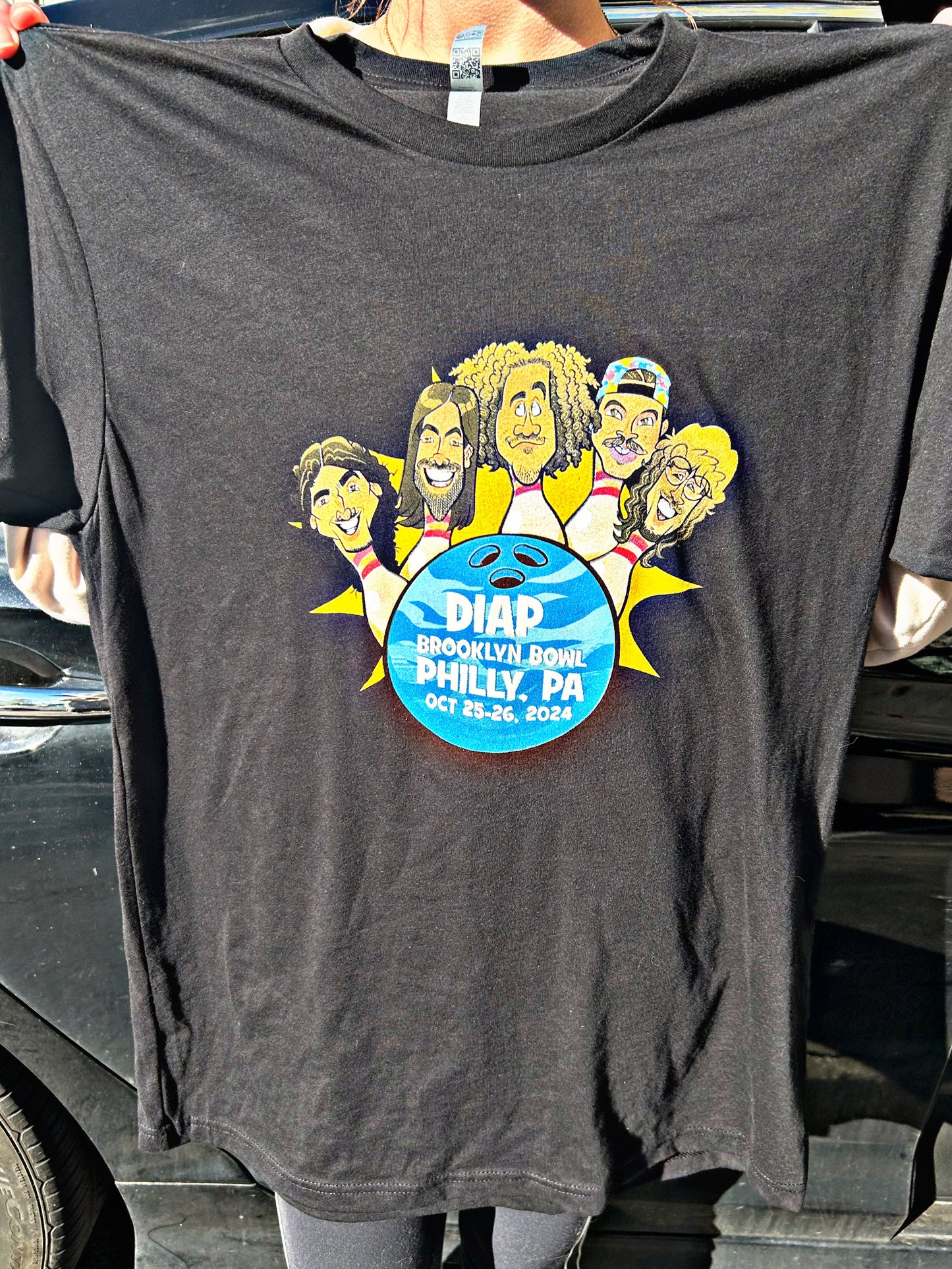 Shirt: Dogs In A Pile Brooklyn Bowl Philadelphia Bowling Pin Caricature T-Shirt
