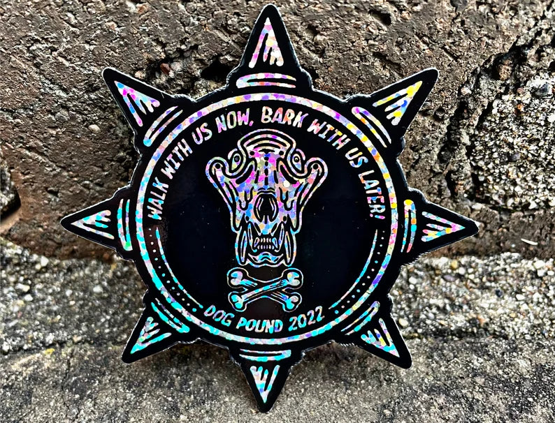 Sticker: Saxy 2022 Dog Pound Seal Glitter Sticker (Dogs In A Pile)