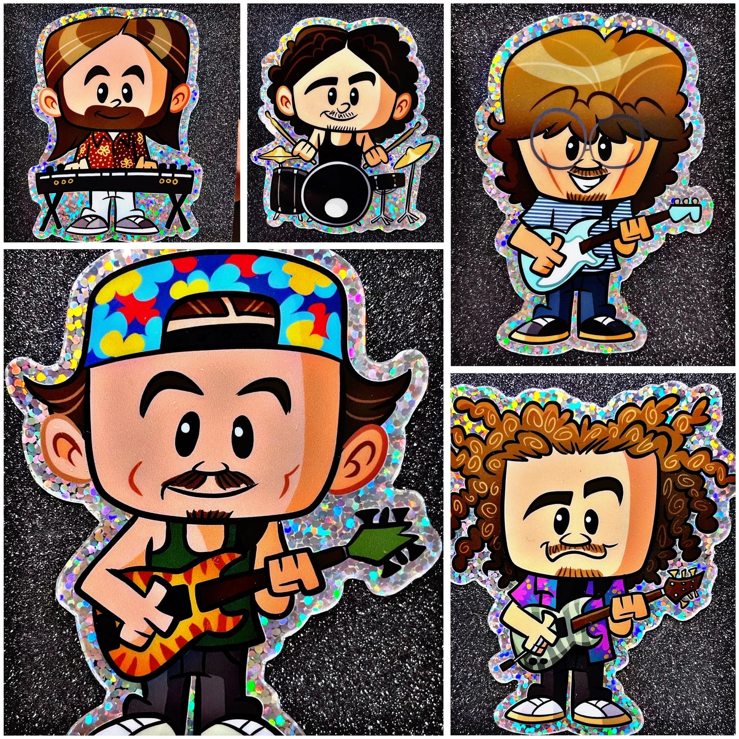 Sticker Set: Dogs In A Pile Full Band Glitter Sticker POP Sticker Set