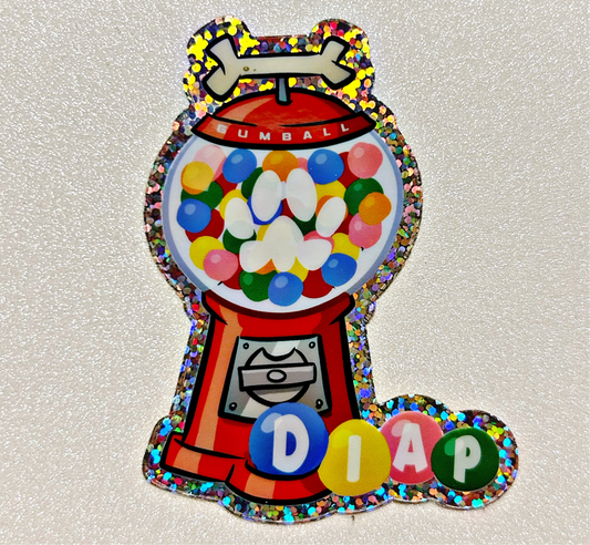 Sticker: DIAP Gumball Machine Glitter Sticker (Dogs In A Pile Inspired)